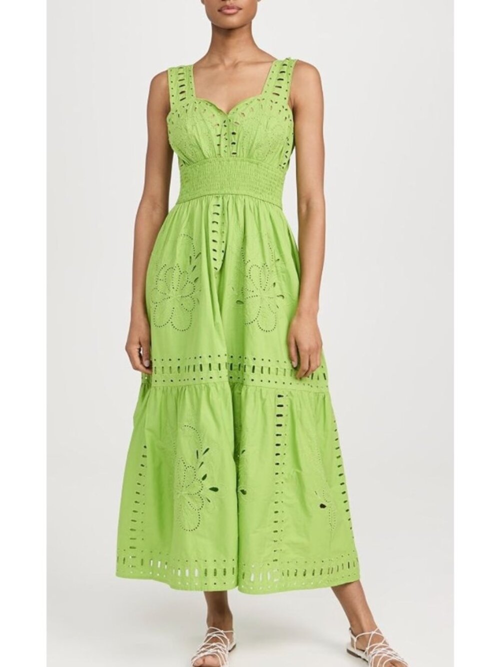 RAILS Fawn Eyelet Midi Dress Island Green Size XS